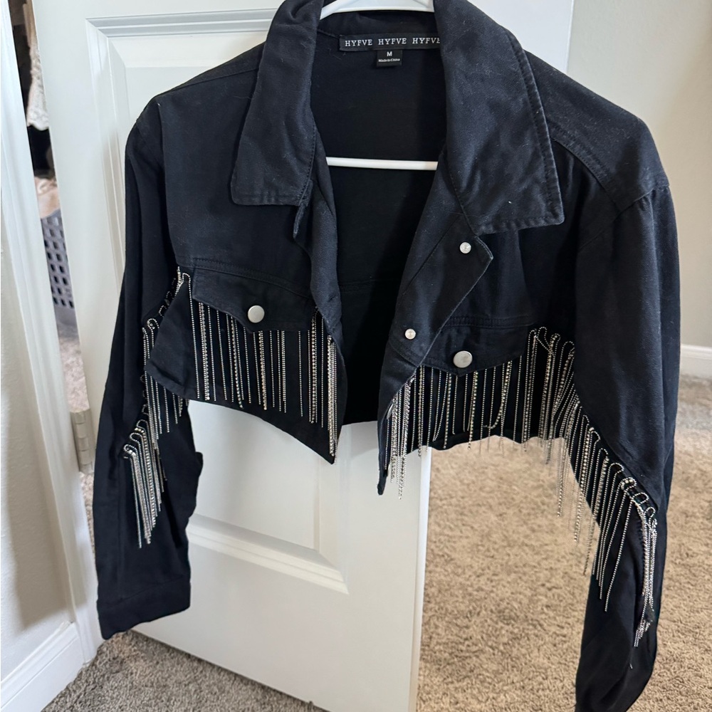 Black Fringe Women's Jacket